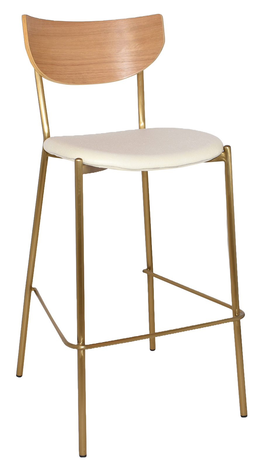 EZ STOOL MARCO BRASS - BLACK - UNUPHOLSTERED