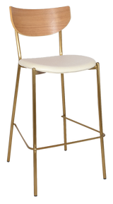 EZ STOOL MARCO BRASS - BLACK - UNUPHOLSTERED