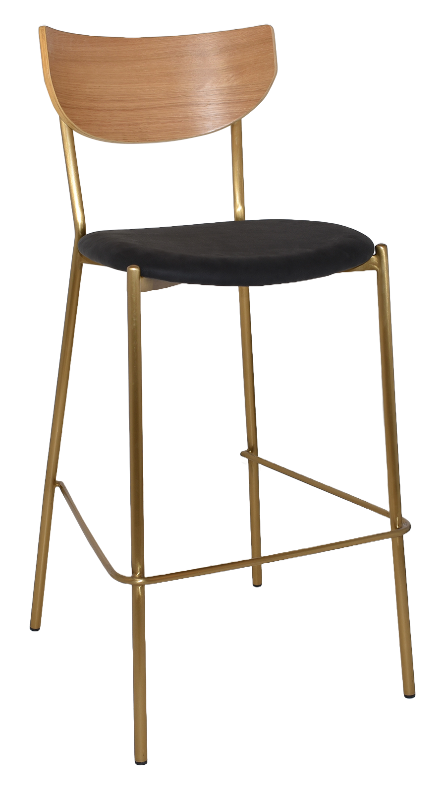 EZ STOOL MARCO BRASS - BLACK - UNUPHOLSTERED