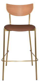 EZ STOOL MARCO BRASS - BLACK - UNUPHOLSTERED