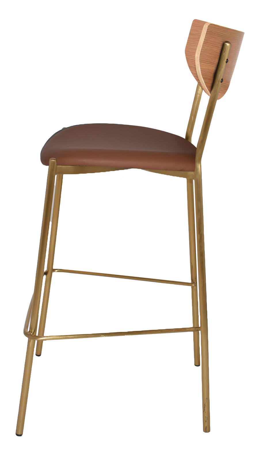 EZ STOOL MARCO BRASS - BLACK - UNUPHOLSTERED