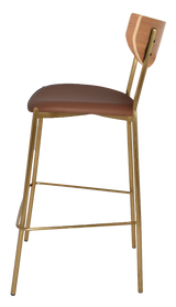 EZ STOOL MARCO BRASS - BLACK - UNUPHOLSTERED