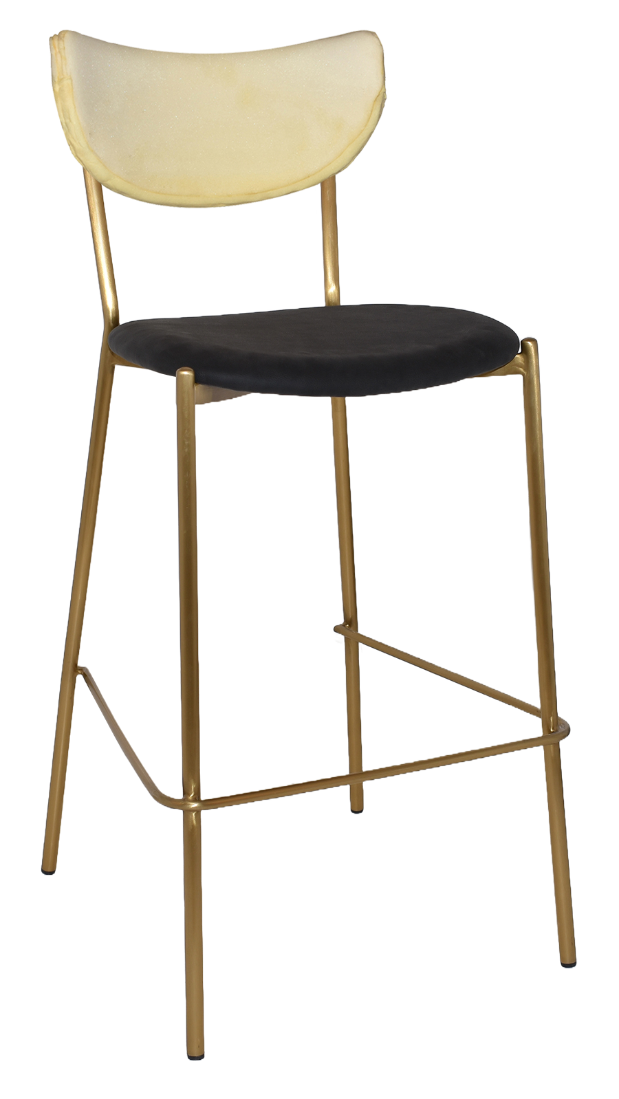 EZ STOOL MARCO BRASS - BLACK - UNUPHOLSTERED