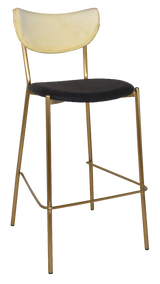 EZ STOOL MARCO BRASS - BLACK - UNUPHOLSTERED