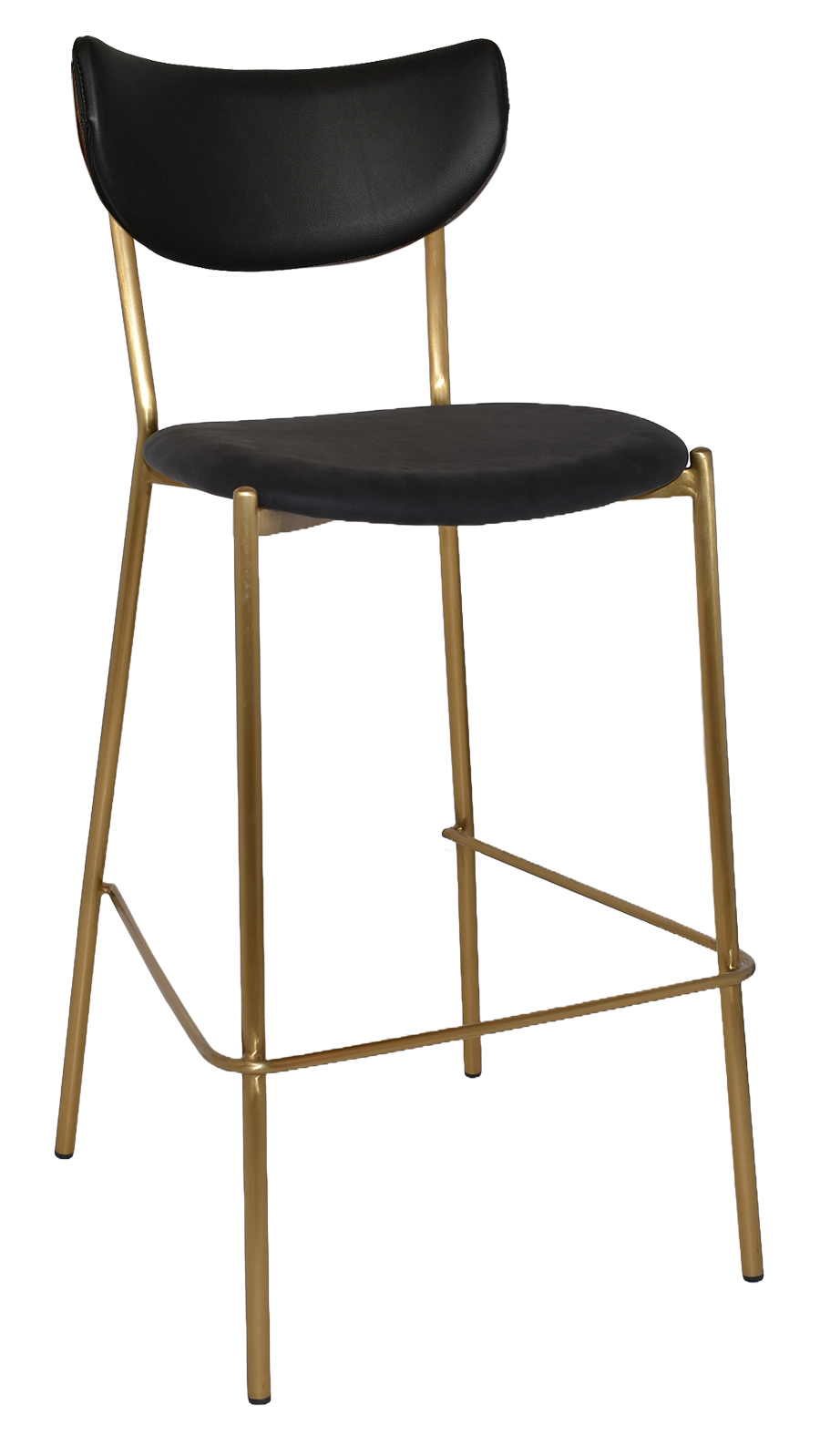 EZ STOOL MARCO BRASS - BLACK - UNUPHOLSTERED