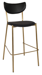 EZ STOOL MARCO BRASS - BLACK - UNUPHOLSTERED