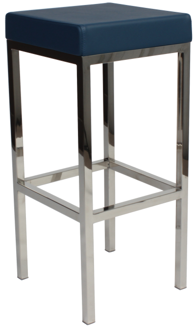 EZ Oslo Stainless Steel Base Vinyl Upholstered Seat Barstool
