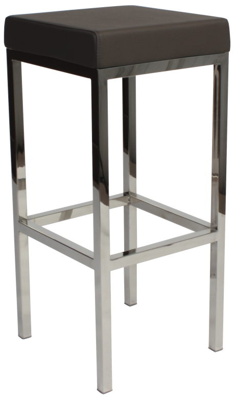 EZ Oslo Stainless Steel Base Vinyl Upholstered Seat Barstool