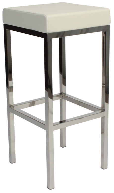EZ Oslo Stainless Steel Base Vinyl Upholstered Seat Barstool