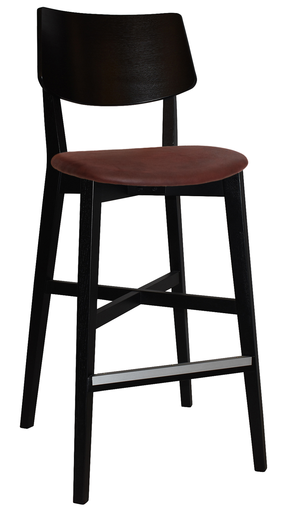 EZ Phoenix Black Stained Solid Timber Framed Barstool