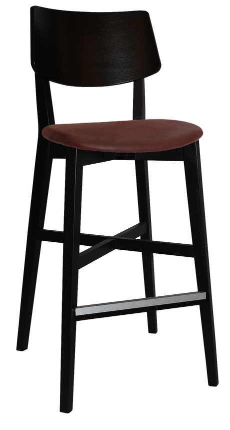 EZ Phoenix Black Stained Solid Timber Framed Barstool