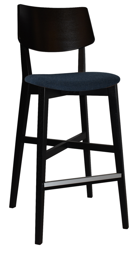 EZ Phoenix Black Stained Solid Timber Framed Barstool