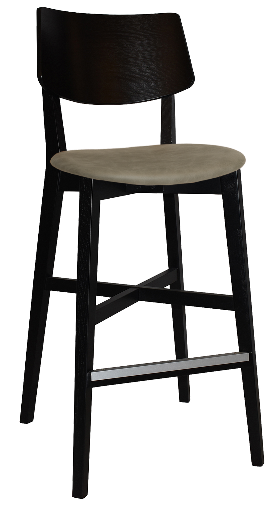 EZ Phoenix Black Stained Solid Timber Framed Barstool