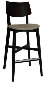 EZ Phoenix Black Stained Solid Timber Framed Barstool