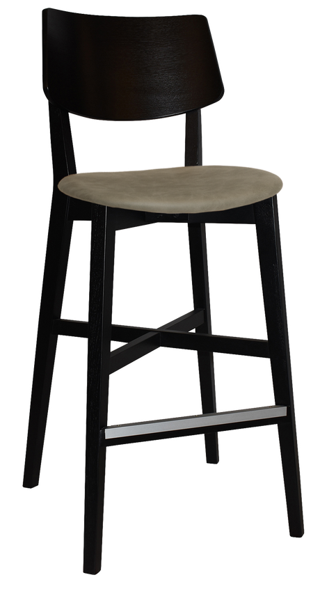 EZ Phoenix Black Stained Solid Timber Framed Barstool