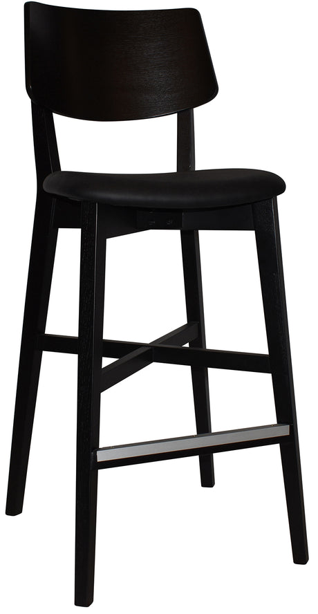 EZ Phoenix Black Stained Solid Timber Framed Barstool