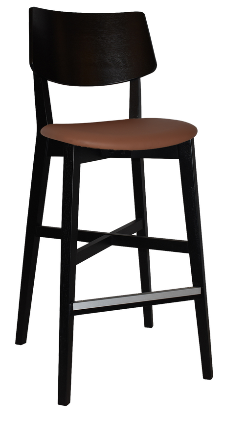 EZ Phoenix Black Stained Solid Timber Framed Barstool