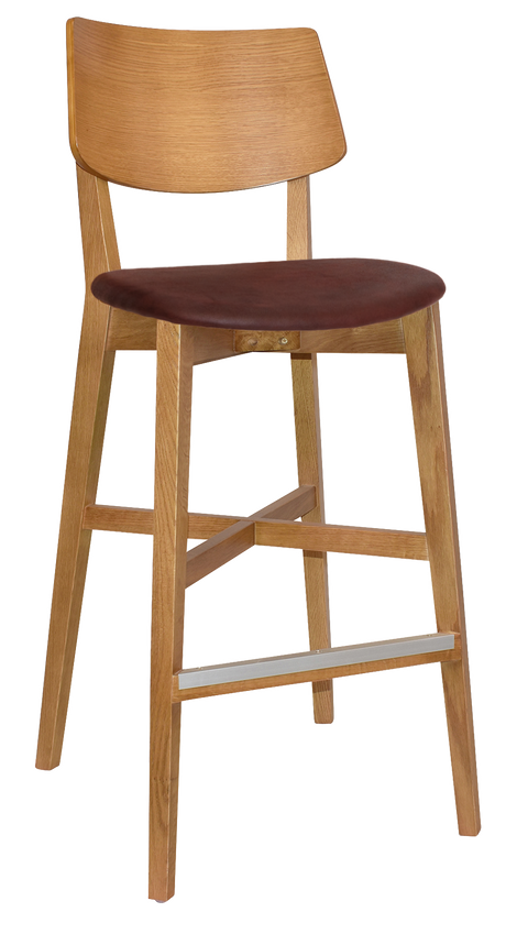 EZ Phoenix Light Oak Stained Solid Timber Framed Barstool