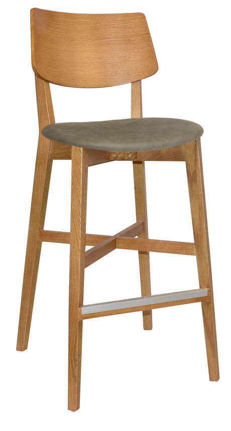 EZ Phoenix Light Oak Stained Solid Timber Framed Barstool