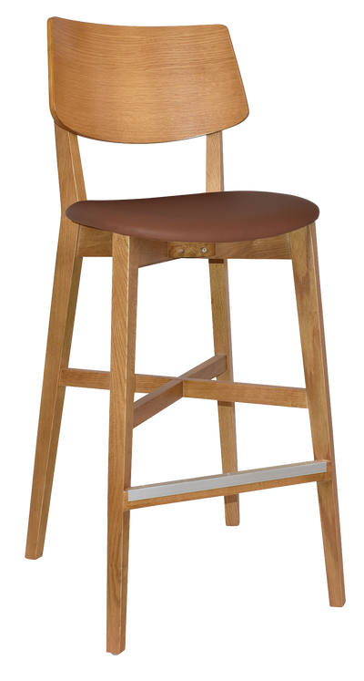 EZ Phoenix Light Oak Stained Solid Timber Framed Barstool