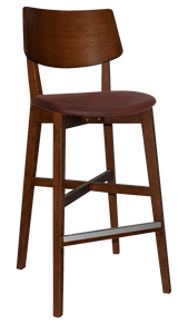 EZ Phoenix Light Walnut Stained Solid Timber Framed Barstool