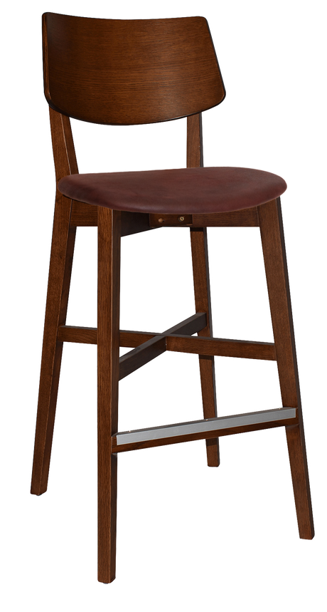 EZ Phoenix Light Walnut Stained Solid Timber Framed Barstool
