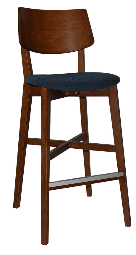 EZ Phoenix Light Walnut Stained Solid Timber Framed Barstool