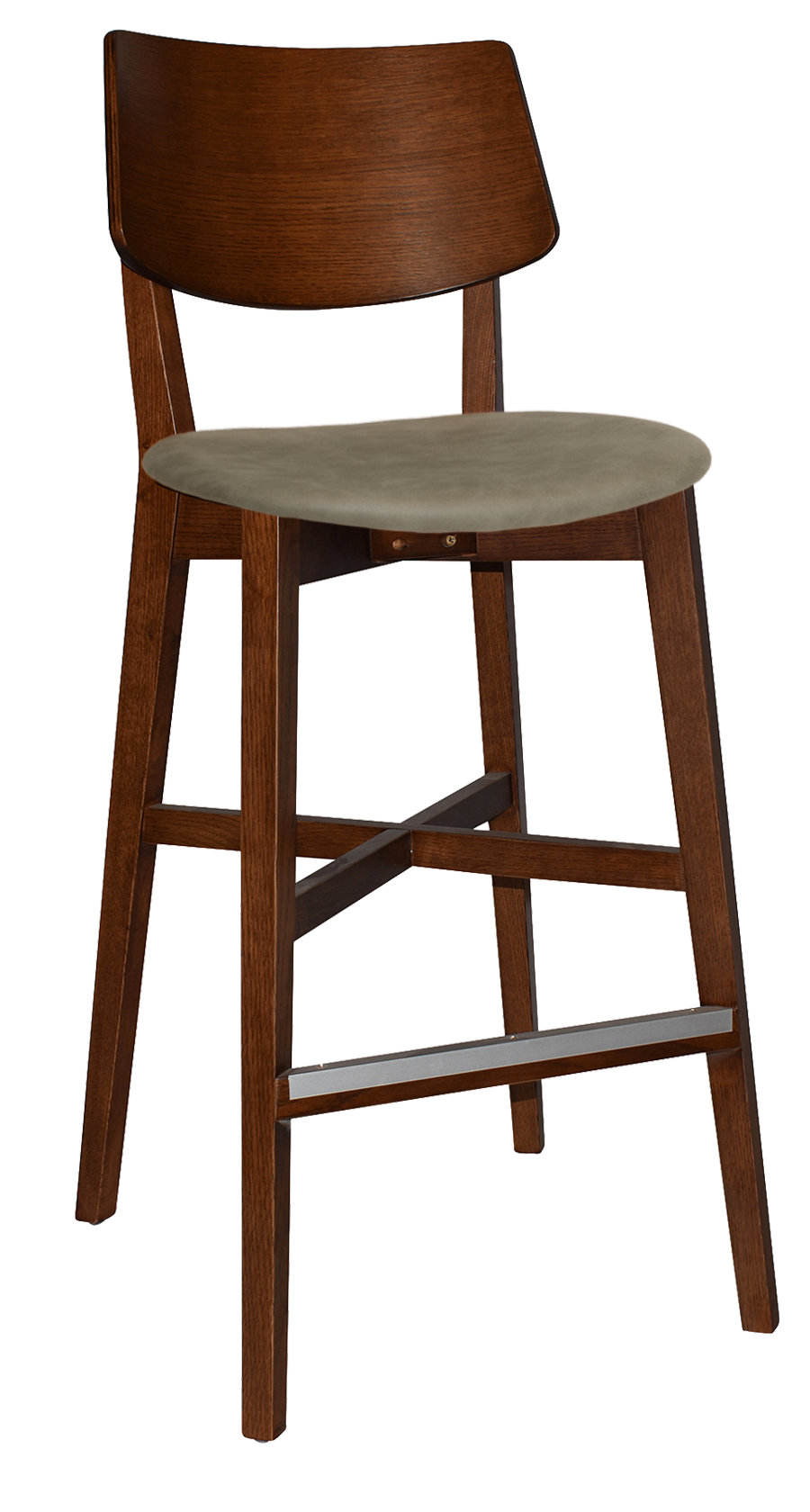 EZ Phoenix Light Walnut Stained Solid Timber Framed Barstool
