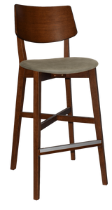 EZ Phoenix Light Walnut Stained Solid Timber Framed Barstool