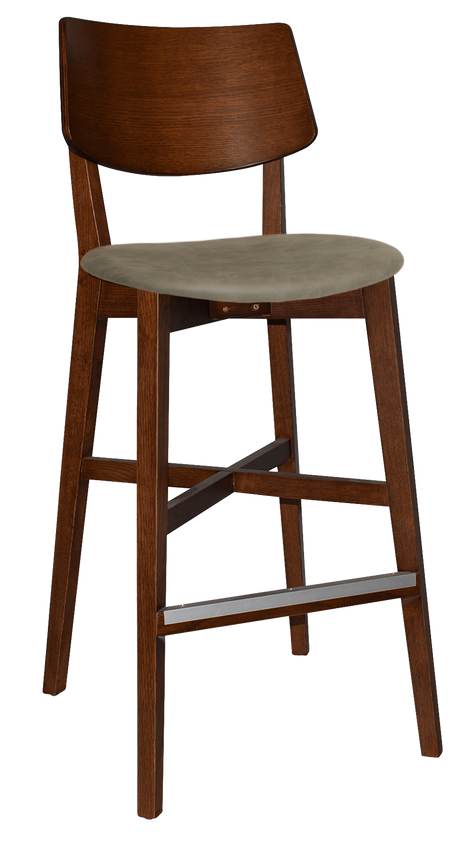 EZ Phoenix Light Walnut Stained Solid Timber Framed Barstool