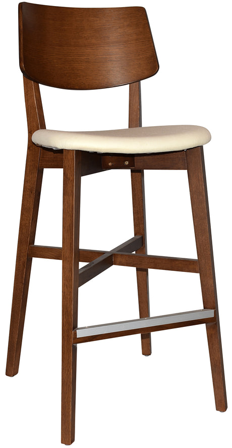 EZ Phoenix Light Walnut Stained Solid Timber Framed Barstool