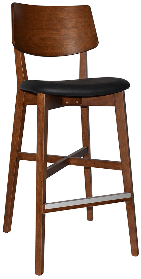 EZ Phoenix Light Walnut Stained Solid Timber Framed Barstool