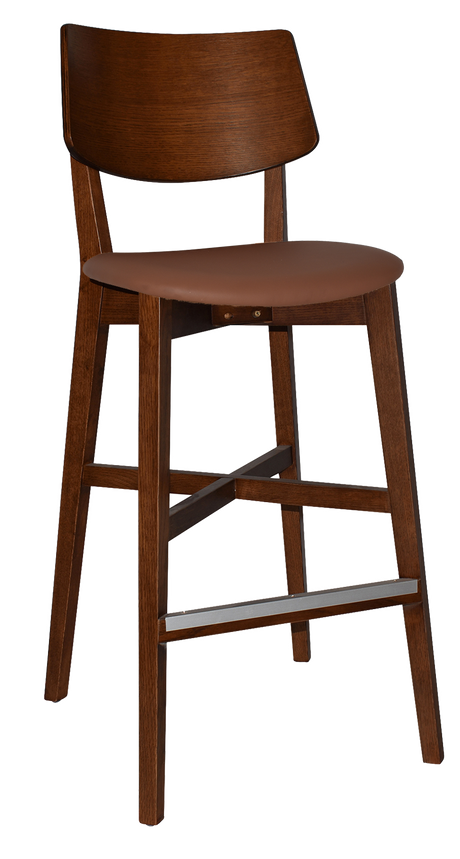 EZ Phoenix Light Walnut Stained Solid Timber Framed Barstool