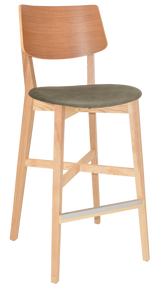 EZ Phoenix Natural Stained Solid Timber Framed Barstool