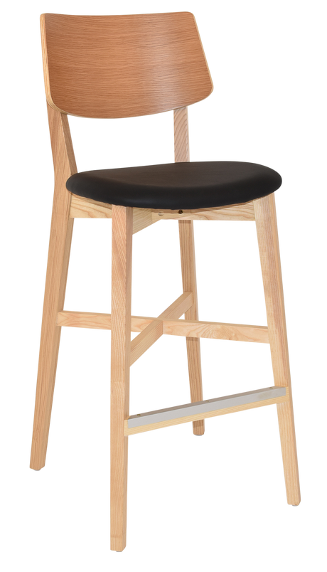 EZ Phoenix Natural Stained Solid Timber Framed Barstool