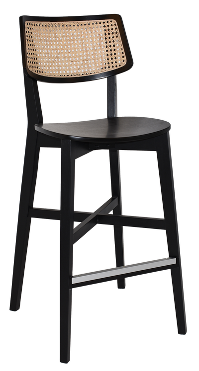 EZ Phoenix Solid Timber Framed Rattan Back Barstool