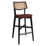EZ Phoenix Solid Timber Framed Rattan Back Barstool
