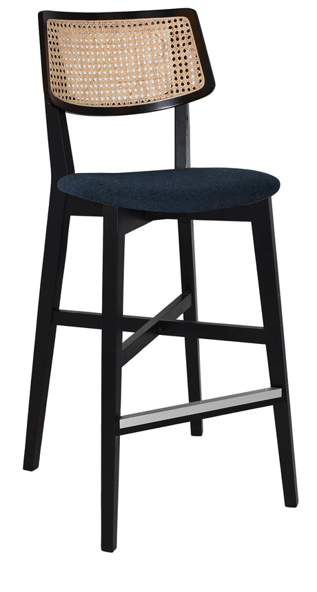 EZ Phoenix Solid Timber Framed Rattan Back Barstool