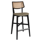 EZ Phoenix Solid Timber Framed Rattan Back Barstool