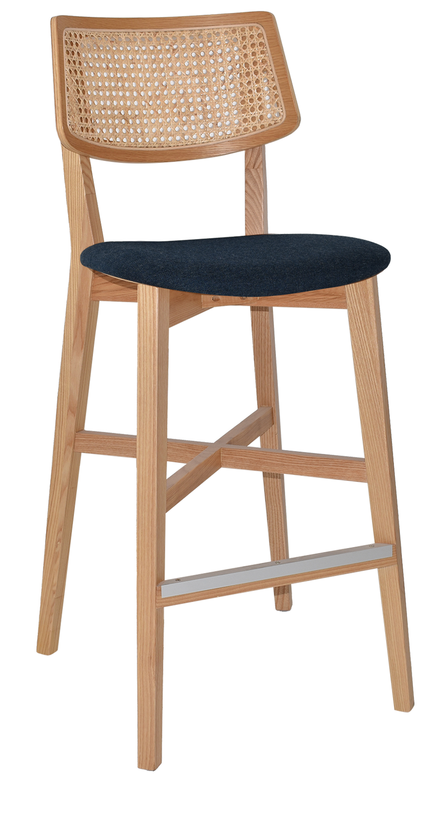 EZ Phoenix Solid Timber Framed Rattan Back Barstool