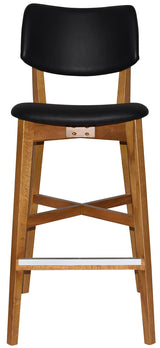 EZ Phoenix Solid Timber Framed PU Leather Seat and Back Barstool