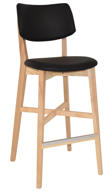 EZ Phoenix Solid Timber Framed PU Leather Seat and Back Barstool