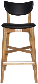 EZ Rialto Solid Timber Framed Black Vinyl Seat and Back Barstool