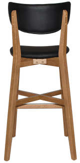 EZ Rialto Solid Timber Framed Black Vinyl Seat and Back Barstool