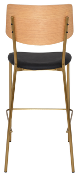 EZ Texas Brass Leg Barstool with Natural Veneer Back