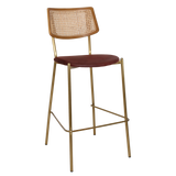 EZ Texas Metal Leg Rattan Back Barstool - Light Oak