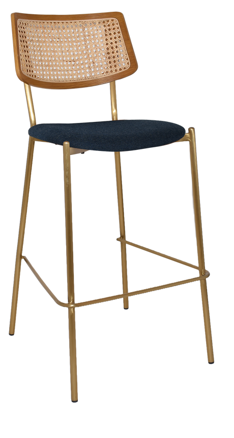 EZ Texas Metal Leg Rattan Back Barstool - Light Oak
