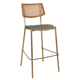 EZ Texas Metal Leg Rattan Back Barstool - Light Oak