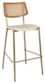 EZ STOOL TEXAS BRASS - RATTAN LIGHT OAK