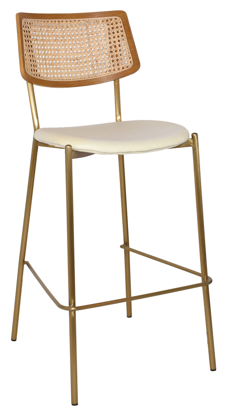 EZ Texas Metal Leg Rattan Back Barstool - Light Oak